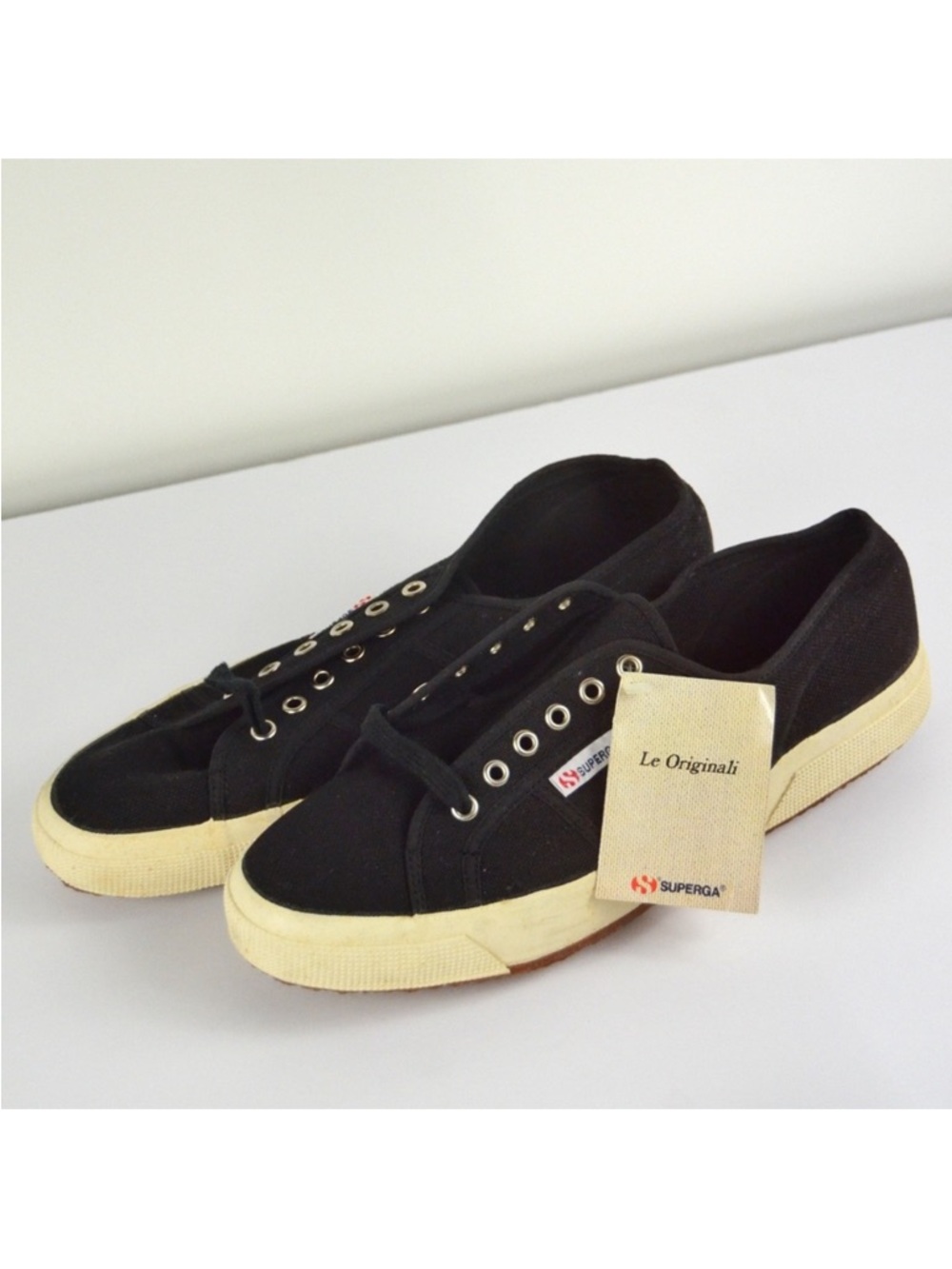 Superga Vintage Deadstock Black Canvas Sneakers